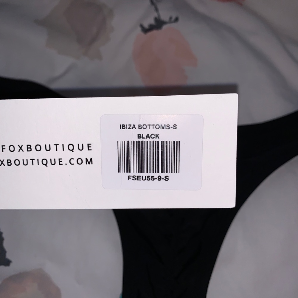 White fox boutique Ibiza black bikini bottoms